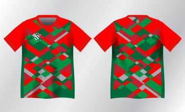 Spor forması tasarımı için soyut kırmızı ve yeşil arkaplan modeli