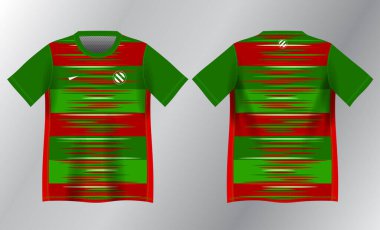 Spor forması tasarımı için kırmızı ve yeşil soyut arkaplan modeli