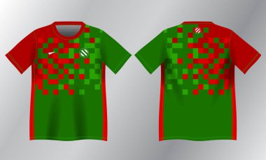 Spor forması tasarımı için kırmızı ve yeşil soyut arkaplan modeli