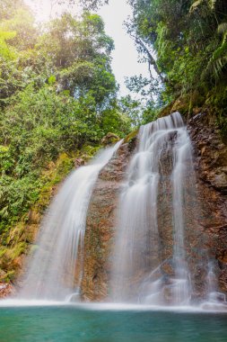 Güzel bir şelalenin yosunların üzerine düşmesi kayalarla kaplı sakin bir su havuzuna dönüşür ve yavaş bir deklanşör tekniği suya ruhani bir etki yapar..