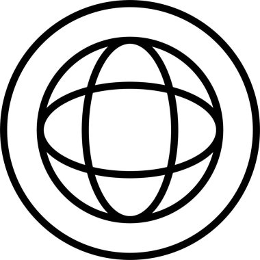 Küresel dünya çizgisi simgesi. Ana hatlı vektör çizimi. düzenlenebilir vuruş tasarımı.