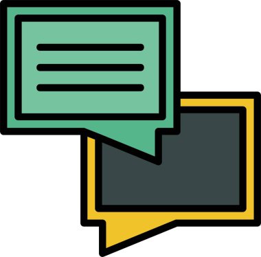 Sohbet simgesi, vektör illüstrasyonu beyaz arkaplanda izole edildi