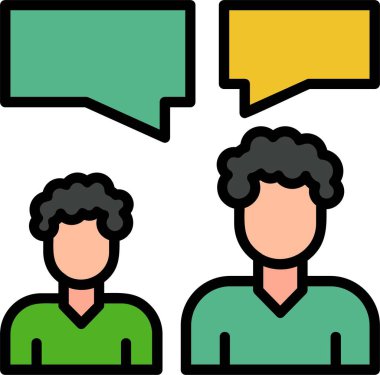 Konuşma baloncukları simge rengi ana hatları vektörü