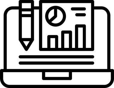 Grafik çizelgesi rapor simgesi ana hat biçiminde
