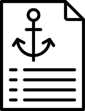 Gemi çapa simgesi. Basit tasarım