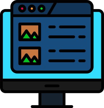 bilgisayar ekranı simgesi, vektör illüstrasyonu