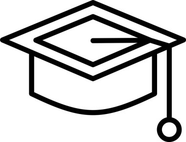 Şapka kapağı mezuniyet simgesi ana hatları biçiminde