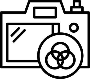 kamera fotoğraf simgesi ana hatlar biçiminde