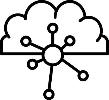 Outline biçiminde bulut veri sunucusu simgesi