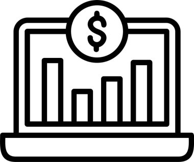 beyaz arkaplanda izole edilmiş iş grafiği simgesi ve vektör illüstrasyonu
