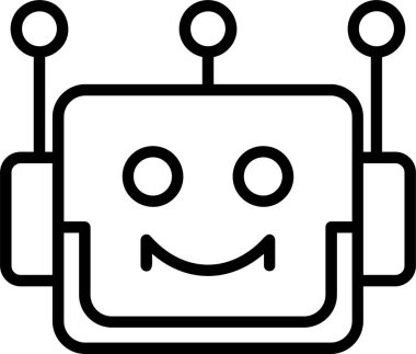 robot. Web simgesi basit illüstrasyon