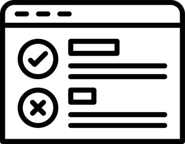 Kontrol listesi web simgesi, basit vektör illüstrasyonu beyaz arkaplanda izole edildi