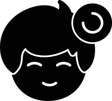 Kadın yüz ikon vektör illüstrasyonu