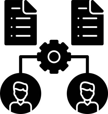 iş yönetimi düz simgesi, vektör illüstrasyonu