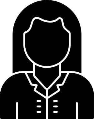 kız ikon vektör illüstrasyonu