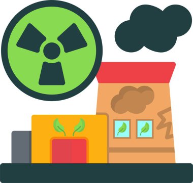 Nükleer Enerji simgesinin basit çizgi resmi