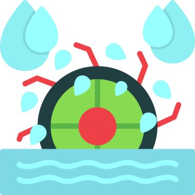 Water Mill basit web simgesi illüstrasyonu 