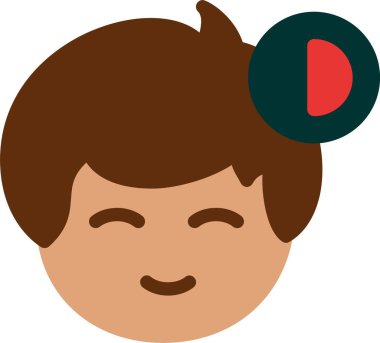 Erkek avatarın basit bir çizimi. yüz ve çevrimdışı durum göstergesi 