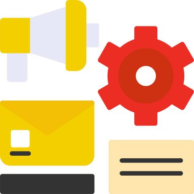 Pazarlama otomasyonu basit vektör simgesi