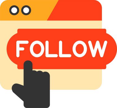 Takip simgesinin soyut renk vektörü çizimi