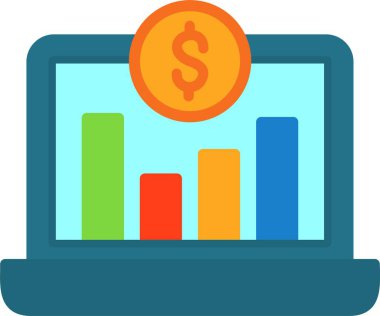 Bilgisayarı dolar işareti ve grafik grafiğiyle açtı. Ücretli Trafik