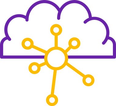 ağ bulut hesaplama simgesi - taslak biçimi