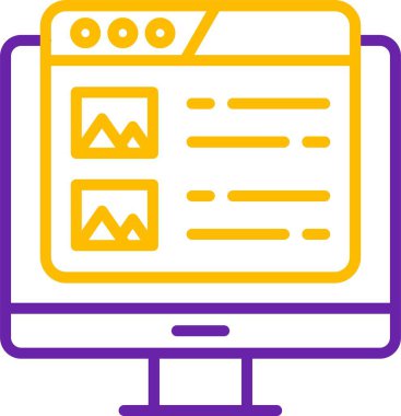 Ağ simgesi. Web sayfası vektör simgelerinin basit illüstrasyonu