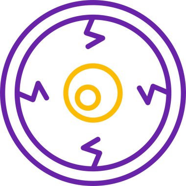 Bir pusulanın dairesel simgesinin vektör çizimi