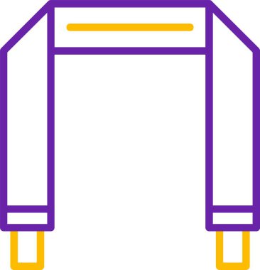 Metnin için ahşap çatılı sarı ve mor arkaplan vektör çizimi