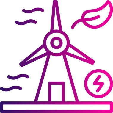 Rüzgar türbini simgesi vektör illüstrasyonu