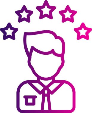 Güzel yıldızlı insan simgesinin vektör çizimi