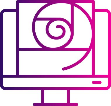 Bilgisayar ekranı simgesinin vektör çizimi