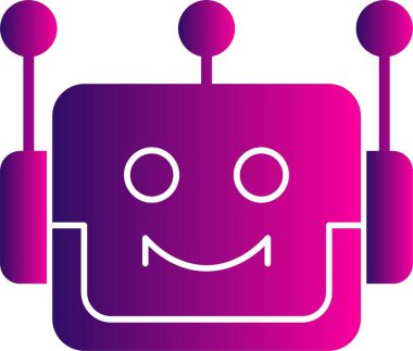 Robot kafası. Web sayfası için sohbet botu simgesi 