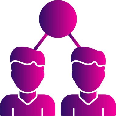 Lookalike Audiences. two male avatars connected. simple web icon illustration 