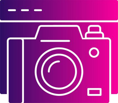 Web sitesi sayfası ve fotoğraf makinesi simgesi. Uygulama için basit logo  