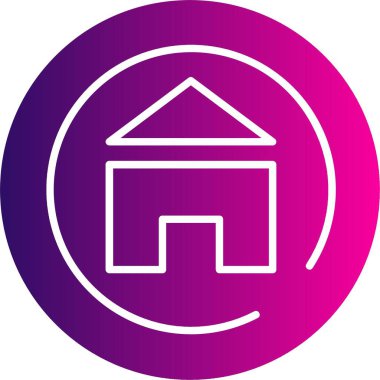 Ev simgesinin basit satır sanatı