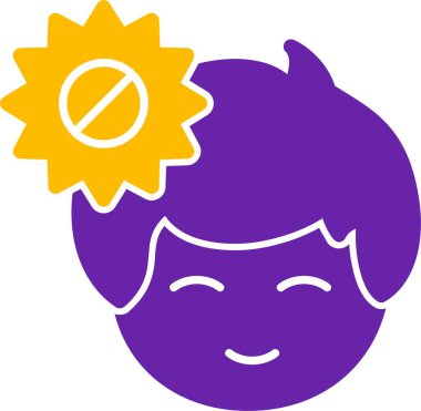 Kavramsal bozukluğu olan insan avatar ikonu. Basit web simgesi illüstrasyonu 