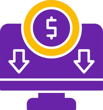 Bilgisayar ve dolar simgesi ile çevrimiçi gelir