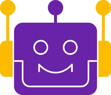 Robot kafası. Web sayfası için sohbet botu simgesi 