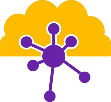 Bulutlu zihin haritası simgesinin vektör çizimi