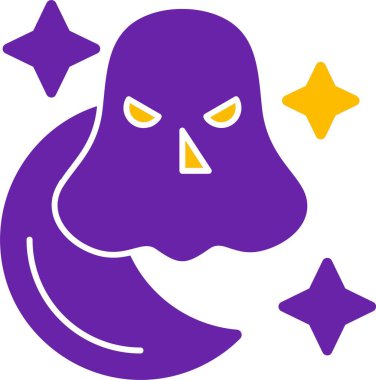 Ay simgesine sahip soyut hayalet, vektör illüstrasyonu