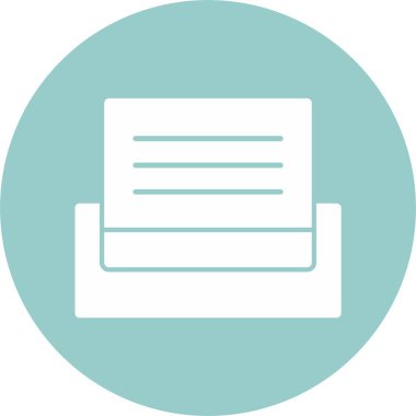 Belge yazdırılıyor. Web simgesi basit illüstrasyon