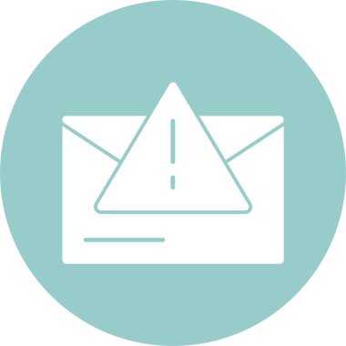 Dikkat, Uyarı Üçgeni ve Mesaj Mektubu. Basit ağ simgesi 