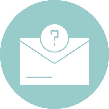 Mektup zarfı ve soru işareti. Basit web simgesi illüstrasyonu 