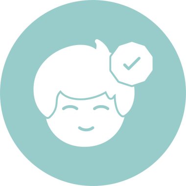 Doğrulanmış rozet konsepti. Soyut renk vektörü çizimi