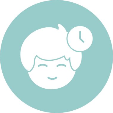 Man baş avatar ve Saat sembolü, uygulama simgesi 