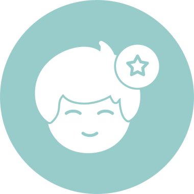 insan başı avatar ve yıldız simgesi 