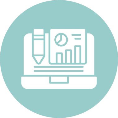 Grafik düz simgesi, vektör illüstrasyonu ile Çevrimiçi Rapor