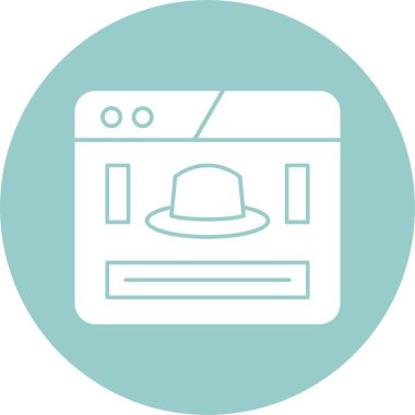 Şapka simgesi illüstrasyonlu web sayfası 