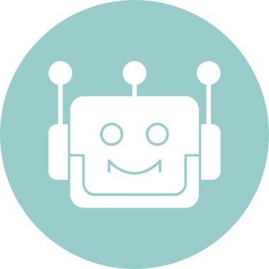 Robot kafası. Web sayfası için sohbet botu simgesi 